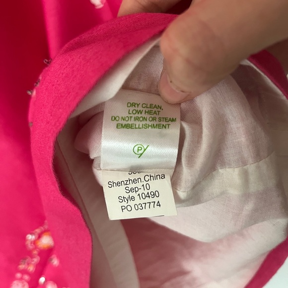 Lilly‎ Pulitzer Shift Dress Size 6 Pink Embellished Preppy Knee Length Jersey - Picture 8 of 16